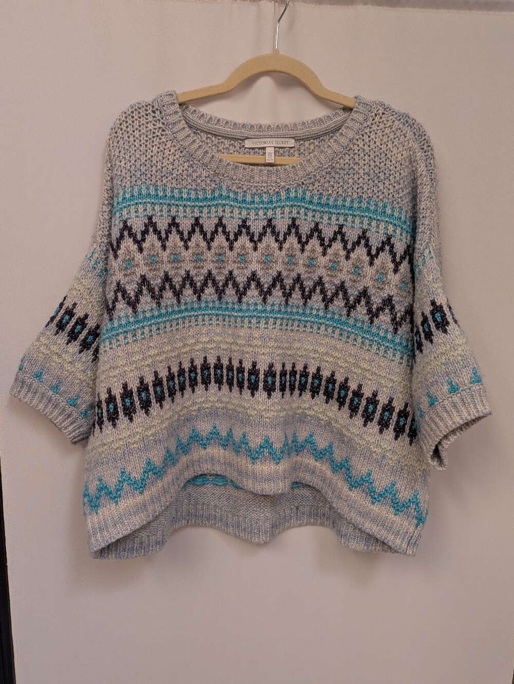 Victoria's Secret Boxy Short Sleeve Knit Wool Alpaca Blend Sweater Size XS
